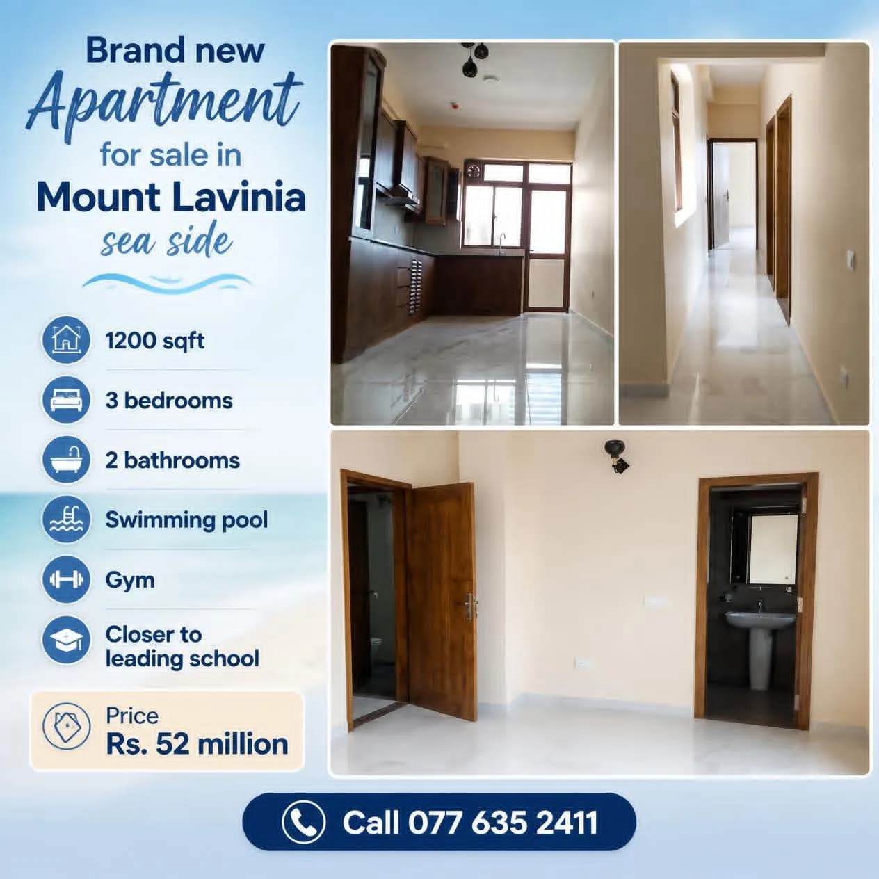 Brand new Apartment for sale in Mount Lavania